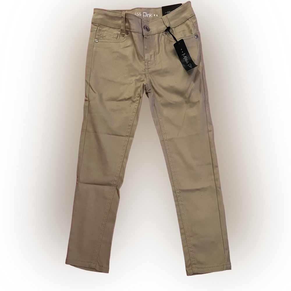 Miss Pink Brand jeans. NWT. Size 6. Khaki Skinny jeans. Super cute!
